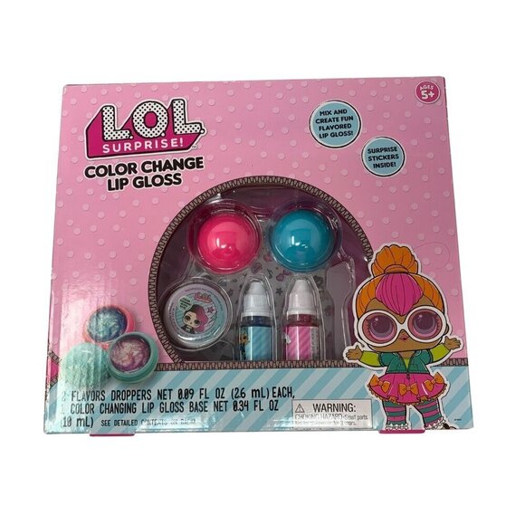 LOL Surprise Color Change Lip Gloss Kit Flavor Droppers Stickers For Kids Age 5+ - Picture 1 of 12